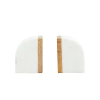 5" White Marble Modern Bookends, 2ct.
