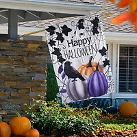 40" x 28" Pumpkins & Crow Happy Halloween Outdoor House Flag