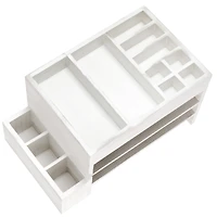 Elegant Designs Whitewash Wood Cubbies & Letter Tray Desk Organizer