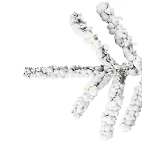 6.5ft. Pre-Lit Medium IPT Artificial Flocked Garden Christmas Tree, Warm White LED Lights