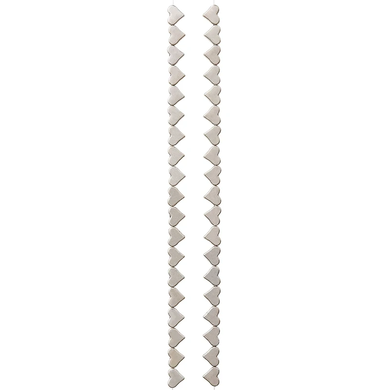 12 Pack: Silver Metal Heart Beads, 6mm by Bead Landing™