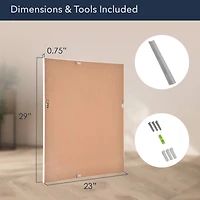 Head West 29" Chrome Textured Frame Accent Wall Mirror