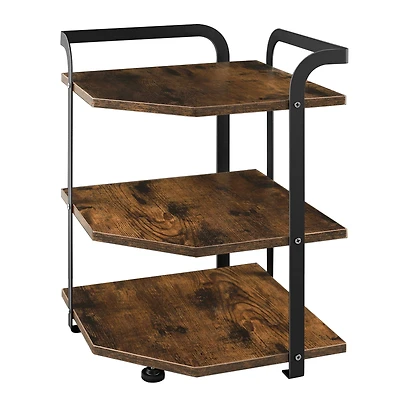 NEX™ Brown 3-Tier Small Corner Shelf Cabinet Organizer