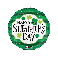 18" St. Patrick's Day Stripes MAX Float Round Foil Balloon