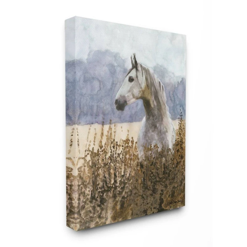 Stupell Industries Wild Horse in Tall Grass Canvas Wall Art