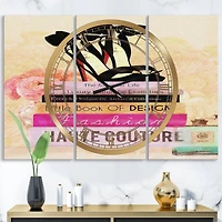 Designart Fashionista Reads 3 Panel Oversized Wall Clock