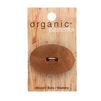 Organic Elements 1 3/4" Oval Light Brown Wood Button