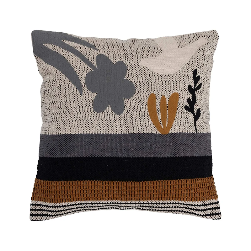 Hello Honey® Bird & Florals Cotton Pillow