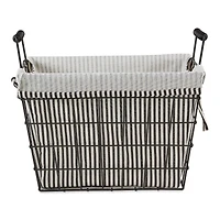 DII® Black & White Ticking Stripe Lined Basket Set