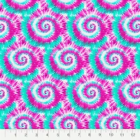 Fabric Editions Pink & Turquoise Tie Dye Cotton Fabric