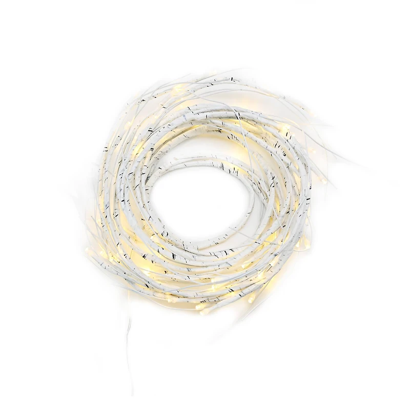 64ct. Warm White Led White Branch Garland String Lights by Ashland®