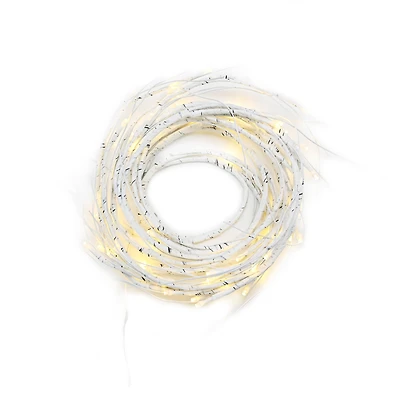 64ct. Warm White Led White Branch Garland String Lights by Ashland®