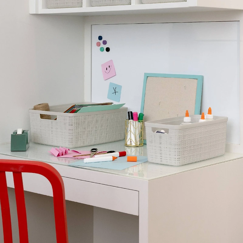 Curver® Jute Cream Plastic Storage Basket Organizer