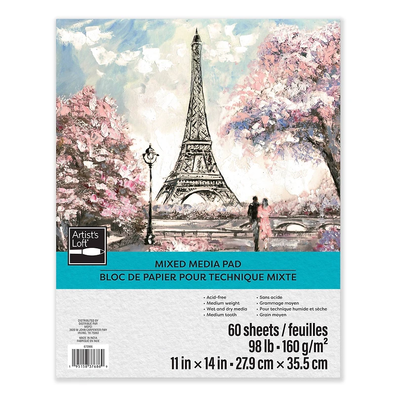 Mixed Media Medium Weight Paper Pad by Artist's Loft™, 11" x 14"