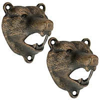 Design Toscano 3.5" Grizzly Bear of the Woods Cast Iron Bottle Opener, 2ct.