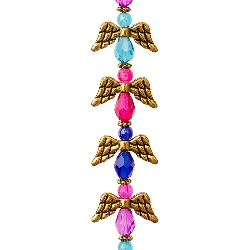 Blue & Purple Metal & Glass Angel Beads by Bead Landing™