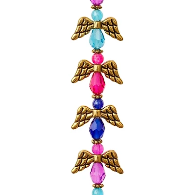 Blue & Purple Metal & Glass Angel Beads by Bead Landing™