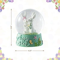 Glitzhome® 5" Easter Bunny Couple Waterglobe
