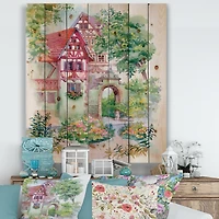 Designart - Red Rustic House In The Country Side