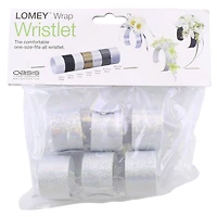 JAM Paper White Shimmer Wrap Wristlets, 6ct.