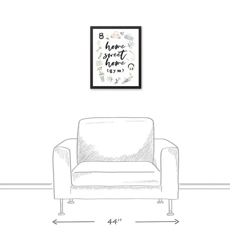 Home Sweet Home Gym 16" x 20" Black Framed Canvas