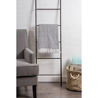 DII® Black Herringbone Stripe Throw