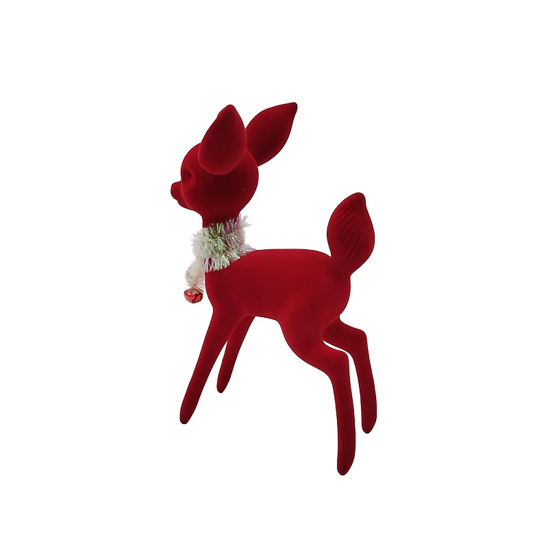 11.75" Red Flocked Deer Tabletop Décor by Ashland®