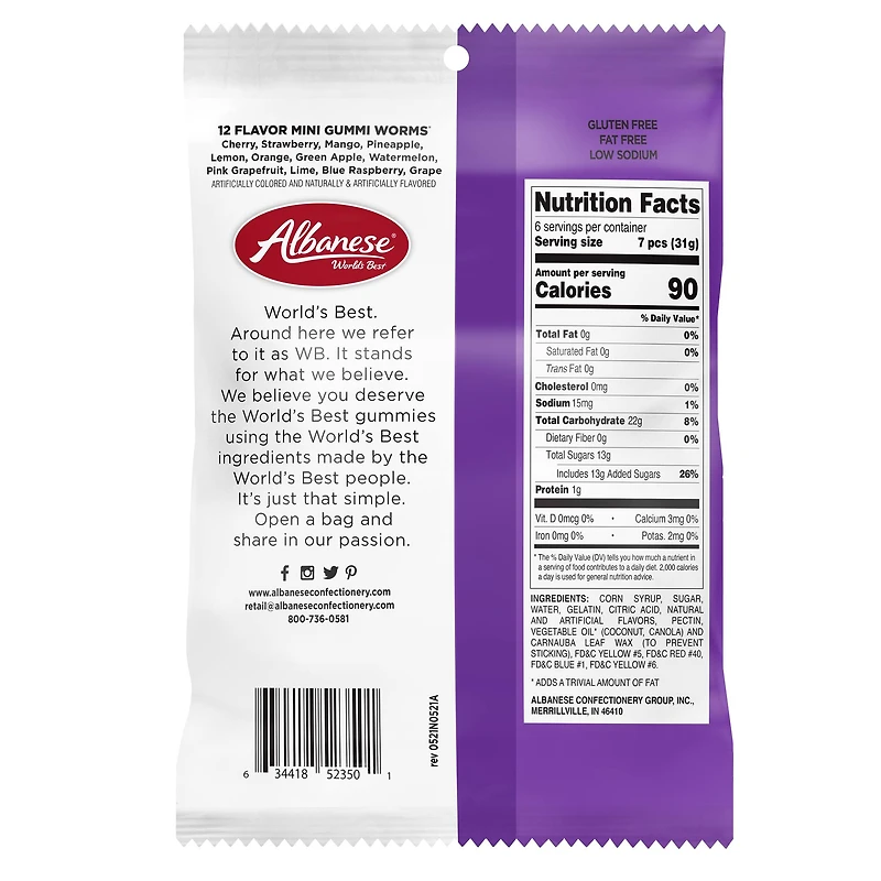 Albanese 12 Flavor Mini Gummi Worms