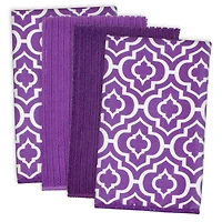 Eggplant Lattice Microfiber Dishtowel, 4ct.