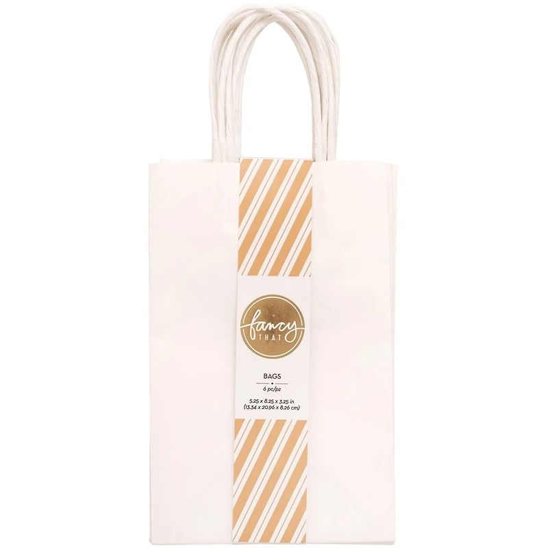 American Crafts™ Fancy That Small White Gift Bags, 6ct.