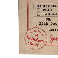 27" Beige & Red Christmas Delivery Tie Gift Bag