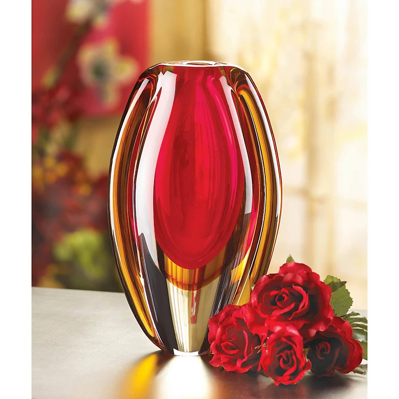 9" Sunfire Glass Vase