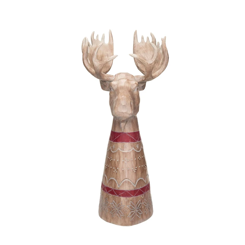 Hello Honey® 17.75" Whitewashed Woodgrain Carved Moose Tabletop Accent