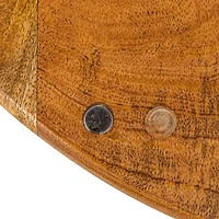 Hello Honey® 26" Natural & Gold Round Mango Wood Folding Cheese & Serving Board