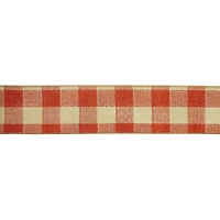 2.5" x 6.6yd. Rust Orange Plaid Faux Linen Wired Ribbon by Celebrate It®