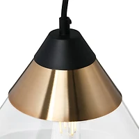 Hello Honey® Robert Stevenson Lighting Theo 10" Matte Black & Brushed Metal Ceiling Light