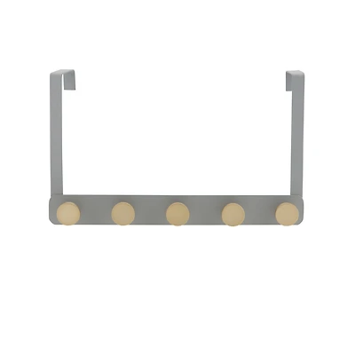 Elle Décor Gray 5 Hook Over the Door Hook