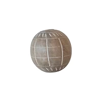 Hello Honey® 4" Beige Hand-Carved Mango Wood Ball Décor