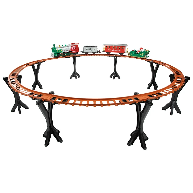 36 Pc Battery Operated Lighted and Animated Train Set with Raised Track and Sound