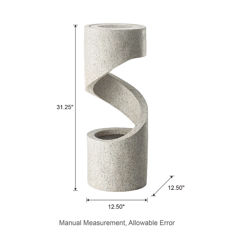 Glitzhome® 31" Curving Shaped Outdoor Fountain with LED Light