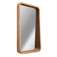 Contemporary Raised Lip Natural Wood Framed Wall Mirror - 13" x 17.5"