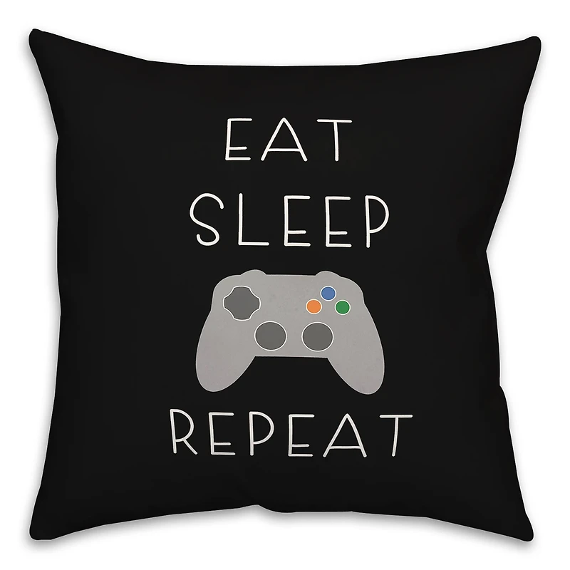 Eat Sleep Game 18" x 18" Throw Pillow