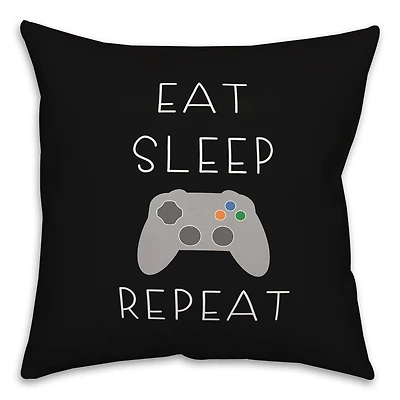 Eat Sleep Game 18" x 18" Throw Pillow