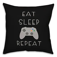Eat Sleep Game 18" x 18" Throw Pillow