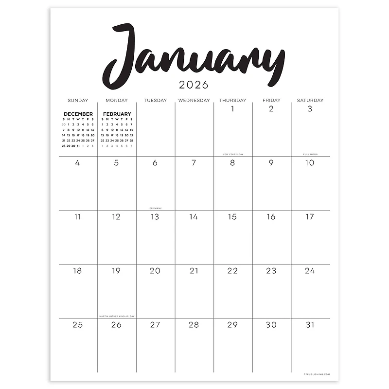 2026 Large Art Poster Wall Calendar