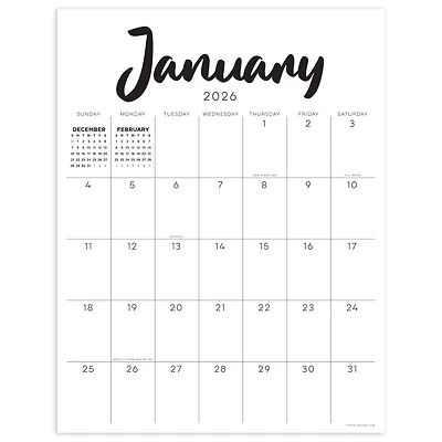 2026 Large Art Poster Wall Calendar