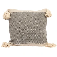 Hello Honey® Gray & Cream Throw Pillow with Corner Tassels