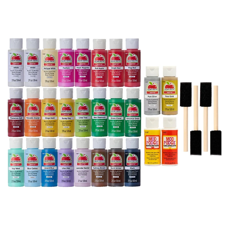 Apple Barrel® Acrylic Holiday Paints & Mod Podge 32 Piece Set