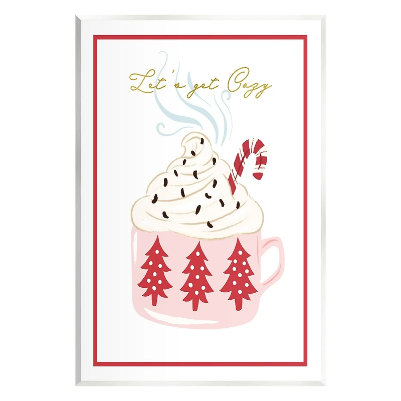 Stupell Industries Let's Get Cozy Pink Cocoa Wall Plaque Art