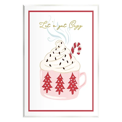 Stupell Industries Let's Get Cozy Pink Cocoa Wall Plaque Art